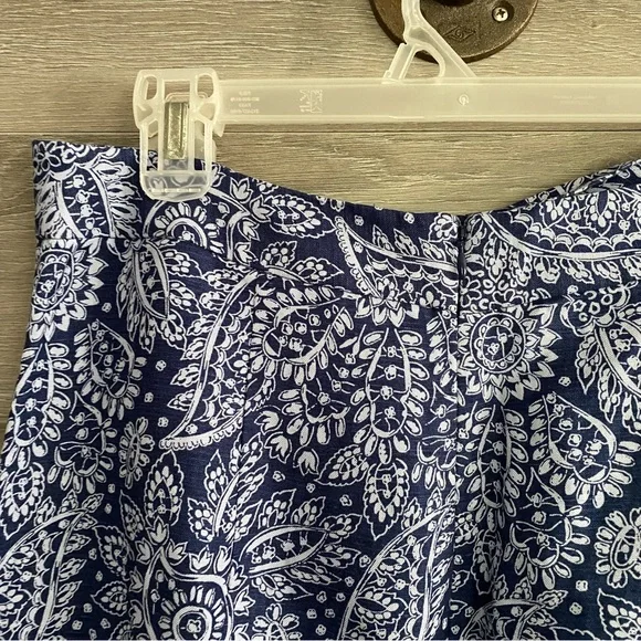 Madewell Blue and White Floral Paisley Midi Skirt sz 12 - Picture 6 of 10